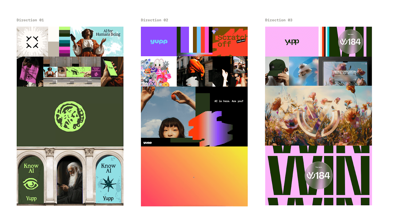 Yupp brand direction explorations