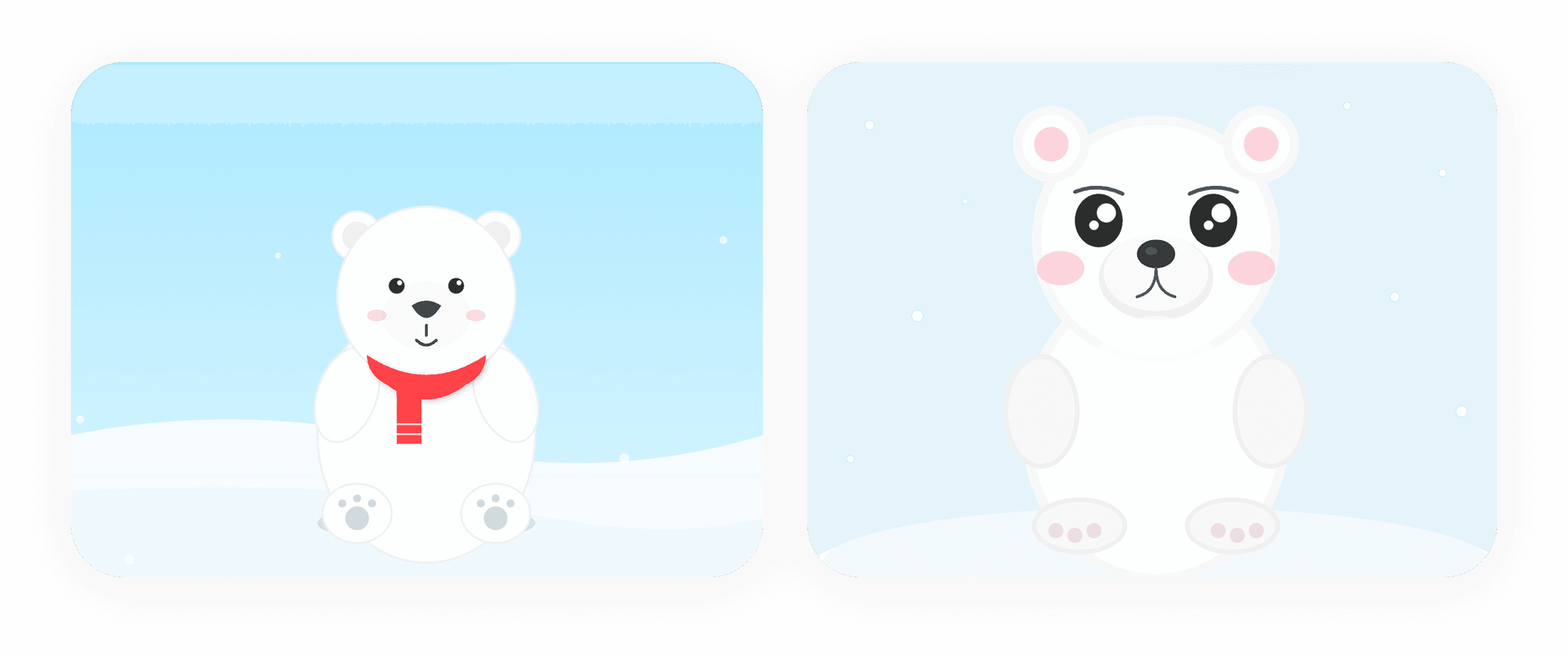 Polar bear SVGs generated by Gemini 3 Pro and Claude Opus 4.5 (Thinking)